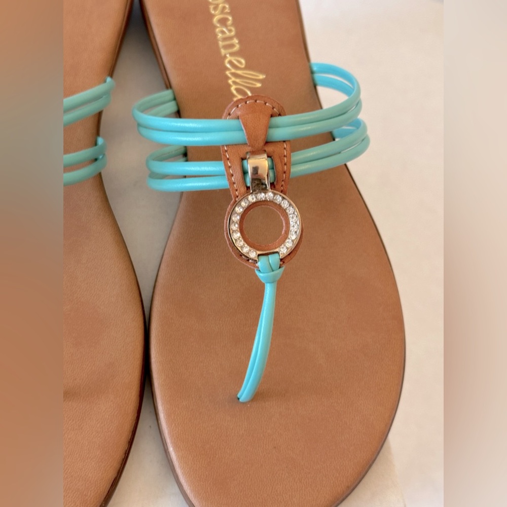 TOSCANELLA Made in Italy Georgette Strappy Sandal Aqua New in box!!